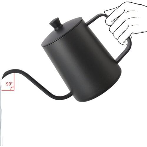 600ML Hanging Ear Coffee Hand Pot with Lid Coffee Hand Pot Stainless Steel Narrow Mouth Coffee Brewing Pot Kitchen Coffeeware
