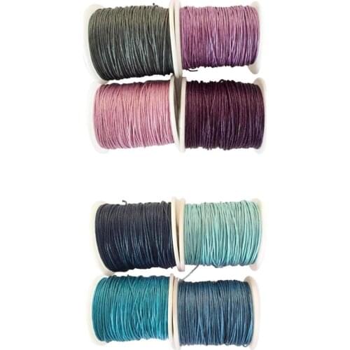 8 Rolls 80m Waxed Cotton Cord String Jewelry Making Findings Accessories 1mm