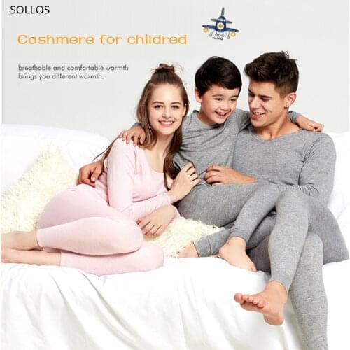 89% cashmere warm winter thermal sets christmas pajamas pjs pyjamas for kids gift clothes boys girls outfit couple outfits girl