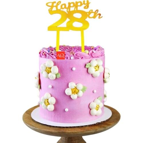 Acrylic Number 17/18/21/25-29/60/70/80 Cake Decorations Happy Birthday Cake Toppers for Baby Shower Anniversary Wedding Baking