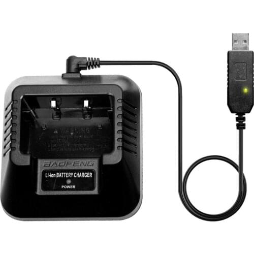 Baofeng UV-5R Portable USB Charger Cable indicator With light for UV-82 BF-F8HP GT-3 UV5R UV82 Walkie Talkie Ham Radio