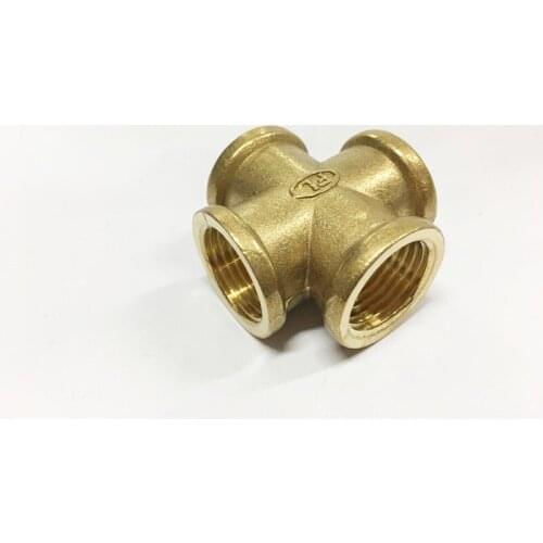 Free shipping Brass Splitter Cross 4 Way Pipe Fitting1/2" BSP Female Adapter Connector Coupling