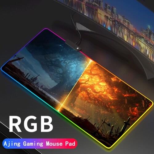WOW Large Gaming RGB Mousepad XL Gamer Mat Mouse Pad For World of Warcraft PC Computer Led Backlight XXL Keyboard Desk Mat