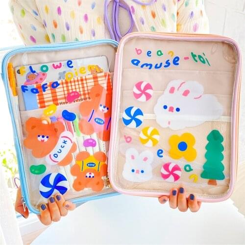 IPad Pouch Bag PVC Cartoon Cute Sleeve for iPad Pro 11 10.5 Air 1 2 3 9.7 Inch Tablet Storage Bag Cover Shockproof iPad Funda