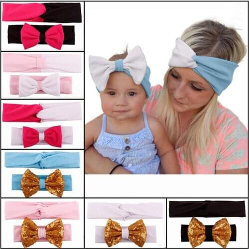 Baby Girl Kids Bowknots Parent-child Supreme Headband Bebe Infantil Headbands Girls Hair Band Accessories Headwear Photo Props