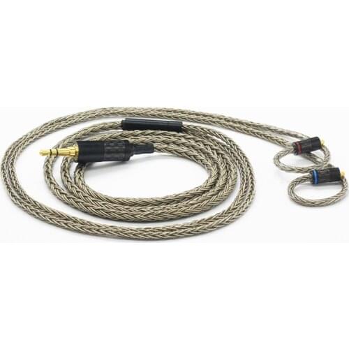 Diy earphone wire 16-core silver plated cable ie80 mmcx 0.78mm A2DC 2.5mm/3.5mm/4.4mm plug