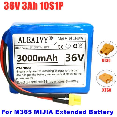For M365 MIJIA Pro Scooter 36V 3Ah 10S1P 18650 Lithium ion Battery Pack Extended Range Charge And Discharge XT30 Plug +15A BMS