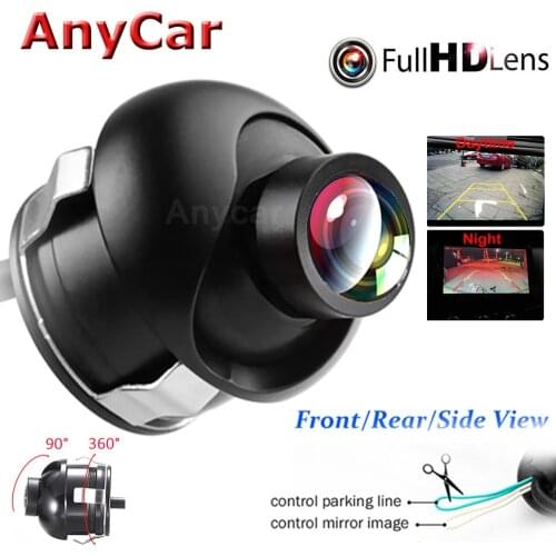 New Car Rear View Camera HD Mini CCD 360 Degree Front Side View Backup Camera Auto Backup with Multi-function Switcher Cable