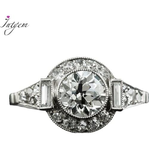 925 Sterling Silver Classic Luxury Real Solid Ring 3Ct Round Moissanite Wedding Jewelry Rings Engagement Jewelry Gift For Women