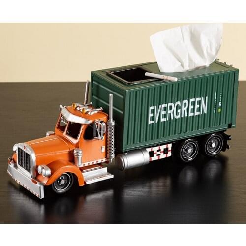 Shipping Container Creative Tissue Box Cover Car Organizer Creative Napkin Tissue Boxes Paper Servilletero Wipe Case BW50ZJ