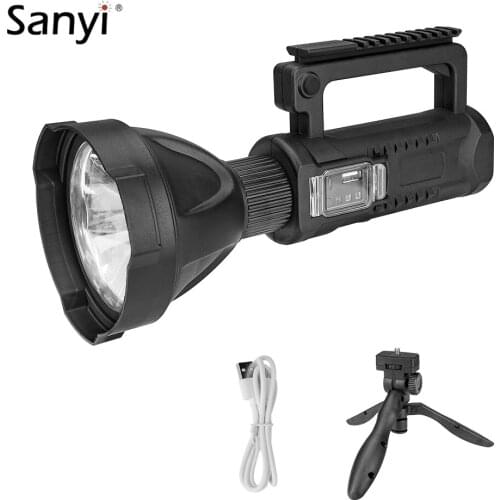 Powerful LED Flashlight Portable P50 Torch USB Rechargeable Searchlight Waterproof Spotlight With Tripod Is Included