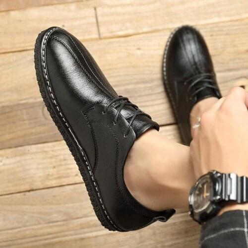 Autumn Mens Shoes Breathable Casual Shoes Zapatos Hombre Zapatillas Informales De Genuine Leather Men Black For 2020