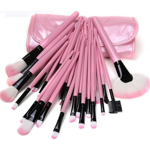 32 PCS/set Hot sale Wool Makeup Brushes Tools Set with PU Leather Case Cosmetic Facial Make up Brush Kit