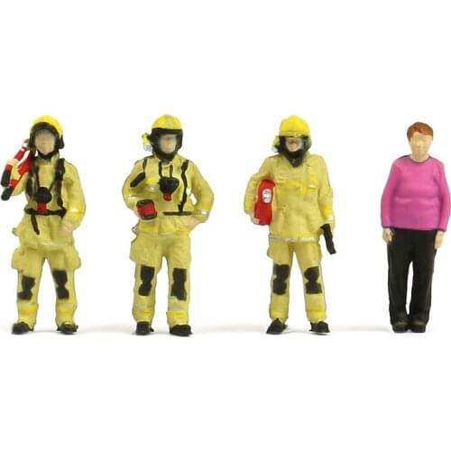 Standing 1/64 City Resin Doll Set Fs07 Firefighter and Old Woman Static Display Doll Scene Matching Collection Display