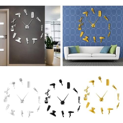 Wall Clock Stickers, DIY Frameless Modern 3D Mute Adjustable Acrylic Mirror Wall