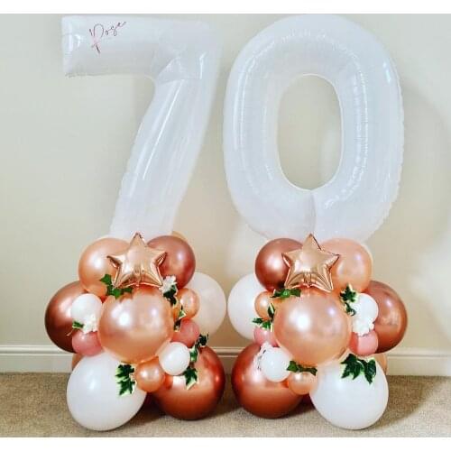 New 2pcs 32inch White Foil Balloons for 30 40 50 60 70 80 90 Happy Birthday Decoration Adult Birthday Party DIY Supplies