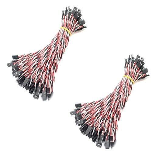 10Pcs 40cm Male to Male 30 Core Filaments Twisted Pair Wire Extension Leads For Airplane Model Steering Motor Black-Red-White