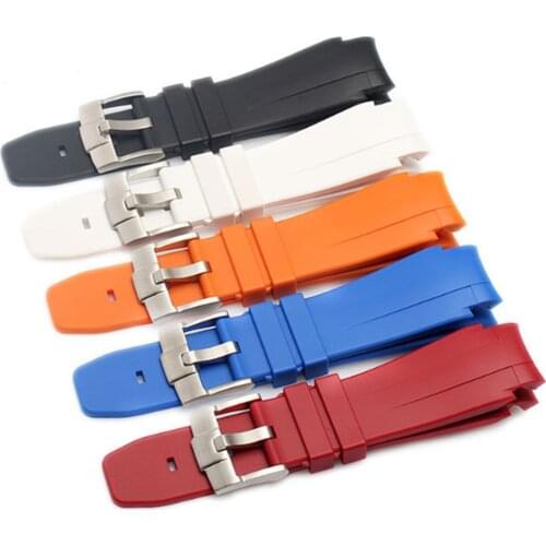 21mm Rubber Watchband Strap Silicone Watch Band Fits for Rolex Yacht Master Oysterflex