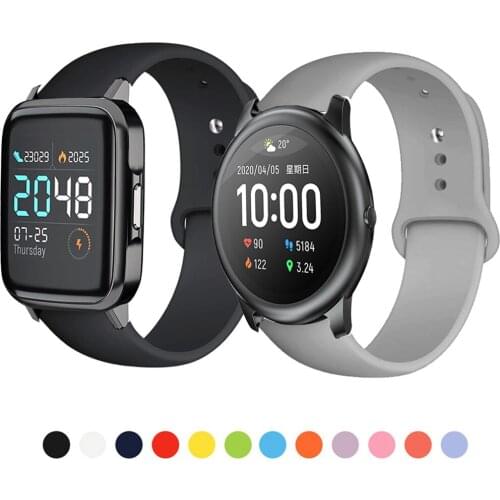 Soft Silicone Strap For Haylou LS02/LS01 Smart Watch Band Sport Bracelet For Xiaomi Huami Amazfit Bip S U Pro Lite GTS 2E Correa