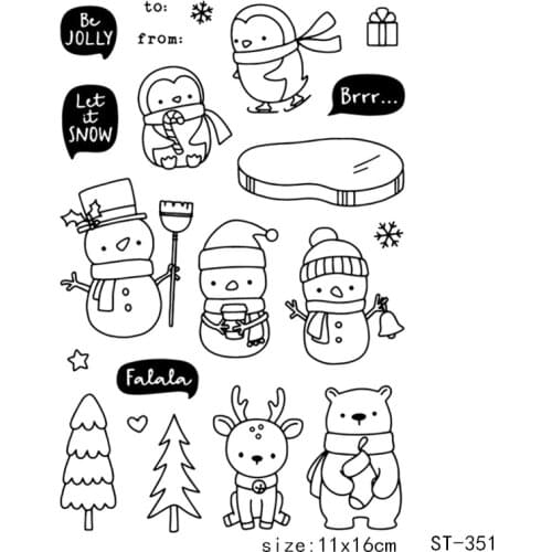 Winter Snowman Baby Clear Stamps and Cutting Dies For DIY Scrapbooking/photo Album Decorative Silicone Craft Chapte