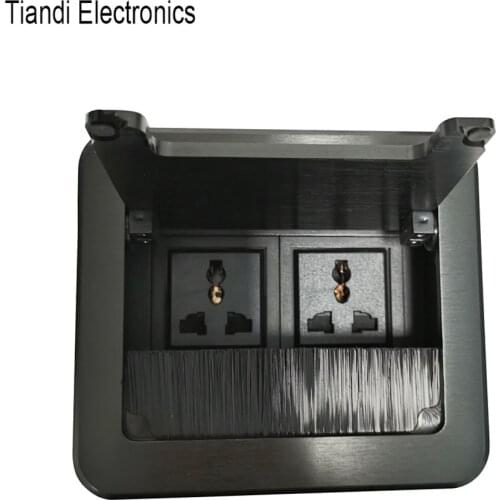 Hidden dust proof information box mini brush clamshell tabletop socket 2-bit universal standard power plug multifunction outlet