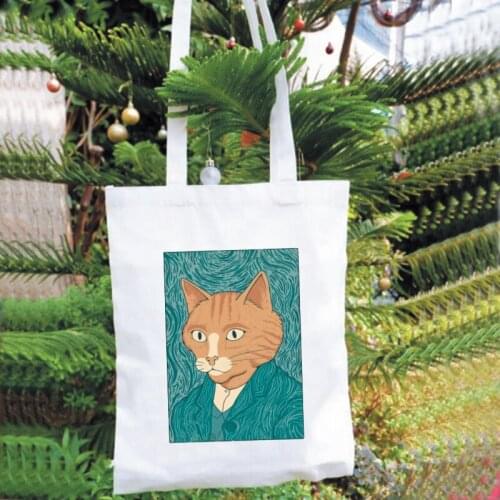 Van Gogh Shopping Bag Canvas Bag Graphic Leisure Tote Bag Women Shoulder Bag Ulzzang Funny Large Tote Bag