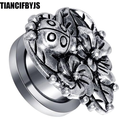 TIANCIFBYJS Newest Screw Ear Tunnel Plug Body Jewelry Stainless Steel Ear Gauge Expander Stretcher Piercing Flesh Tunnels 70pcs