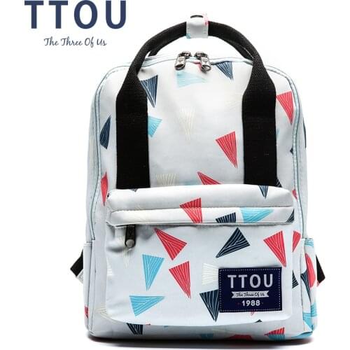 TTOU 2017 Fashion Girl Womes Canvas Geometric Backpack Travel Satchel Rucksack School Book Bag Female Leisure Rucksack1