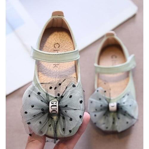 New Newborn Baby Girl Tulle Bow Princess Ballerinas Shoes Soft Sole Leather Buckle Strap Flat Heel Toddler Sandals 0-3Years