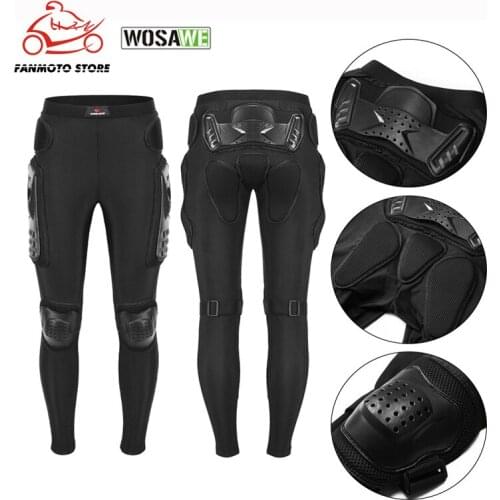WOSAWE Cycling Pants Long Armor Motorcycle Motocross Pants Ski Skating Cycling Motobike Protective Gear Hip Protector Trousers