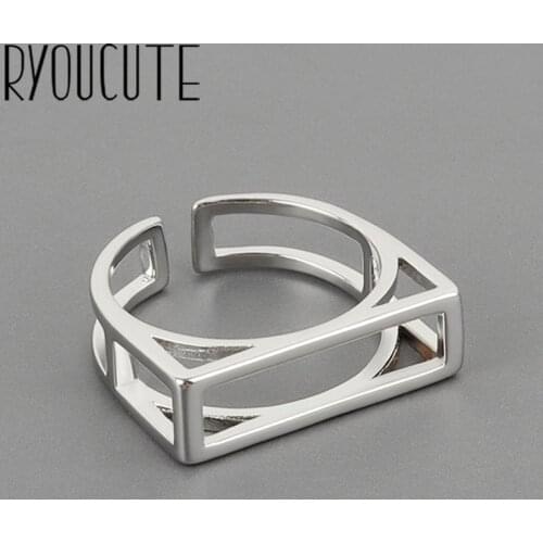 Punk Vintage Hexagon Ring For Women Men Adjustable Size Geometric Rings Exquisite Creative Jewelry Wholesale 2021