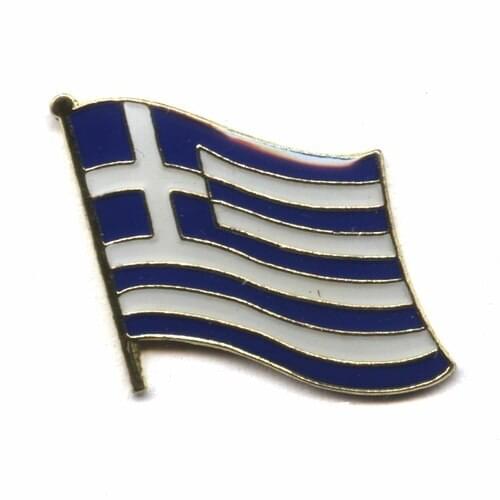 Greece country flag lapel pin badge+Iron plated brass+paints+epoxy+butterfly back button-Free shipping(350 pcs/lot)
