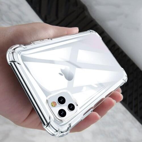 1 Pieces Shockproof Silicone Phone Case For iPhone 11 Pro X XR XS MAX 6 6s 7 8 Plus Case Covers Transparent Protection Back Cove