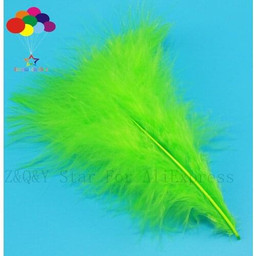 10-15CM (4-6 inches) natural 100PCS turkey hair dyed fruit green full cashmere craft decoration DIY jewelry show costume feather