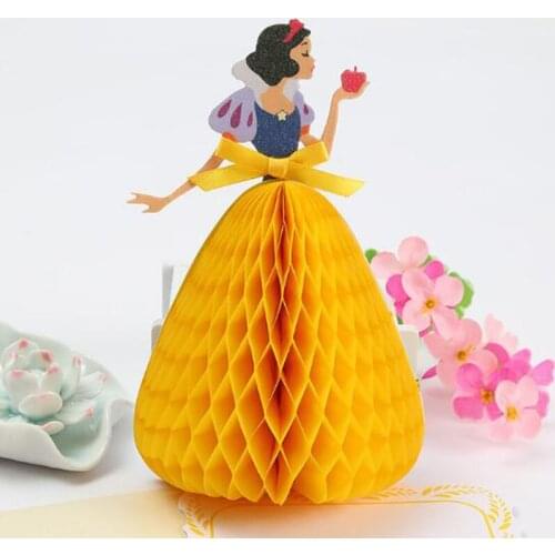 10pcs 3D Cartoon Princess Invitation Card Creative Children Birthday Wedding Party Greeting Card Blessing Gift Party Supply