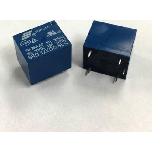 10ps SONGLE 12V 1 CH Relay SRD-12VDC-SL-C 250V AC 30V 10A DC Workshops
