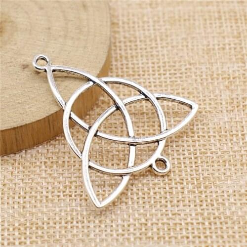 17pcs 39x43mm antique silver Celtic knot connector charms diy retro jewelry fit Earring keychain hair card pendant