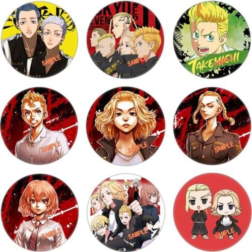 19 Types Tokyo Revengers Badge Anime Figure Mikey Manjiro Ken Takemichi Medal Brooch Pins Jewelry Accessories