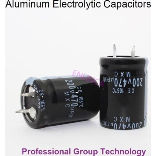 20pcs EC001 Good quality 200v470uf Radial DIP Aluminum Electrolytic Capacitors 200v 470uf Tolerance 20% size 22x35MM 20