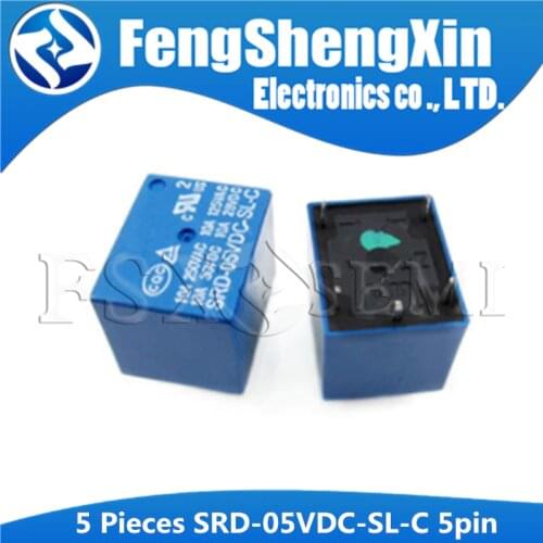 5PCS/LOT Relay SRD-05VDC-SL-C SRD-05VDC-SL SRD-05VDC SRD-05V relays 5PINS 5V DC
