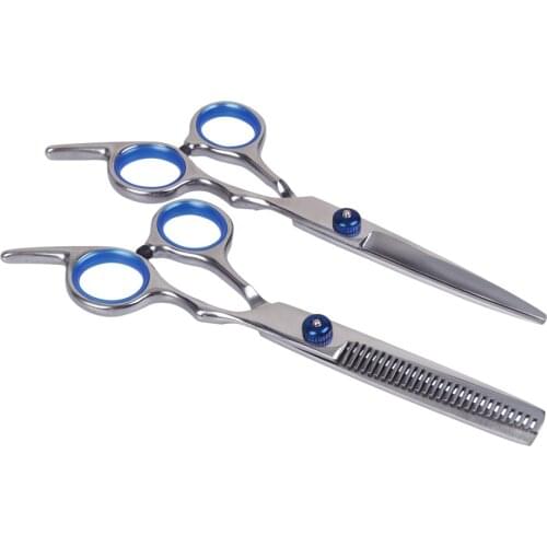 6 inch Cutting Thinning Styling Tool Hair Scissors Stainless Steel Salon Hairdressing Shears Regular Flat Teeth Blades