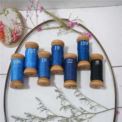 7mmX10m/roll by woodenspool 100% pure silk embroidery ribbon thin taffeta silk ribbon habotai hand dyed silk satin ribbon