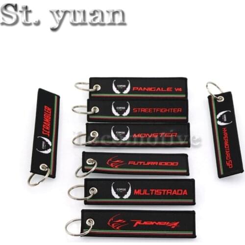 Suitable for DUCATI HYPERMOTARD SP STREETFIGHTER MULTISTRADA series motorcycle embroidery collection key chain key ring key hang