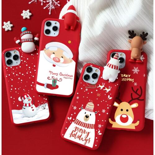 Fundas For iPhone 13 12 mini 11 Pro MAX Cute 3D Doll Case For iPhone 6 6S 7 8 Plus X XS MAX XR Christmas New Year Gift TPU Capa