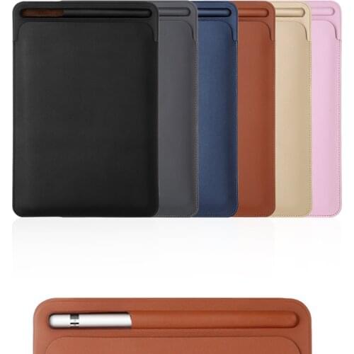 Premium PU pocket sleeves case with pencil slot design for 2017 iPad Pro 9.7 10.5", cover for new iPad Pro 11 A1980 / A1934