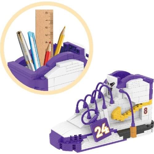 New Small Particle Building Blocks Boys Sports Shoes Pen Holder Fine Furnishings Stationery Children Puzzle Building Blocks Toys