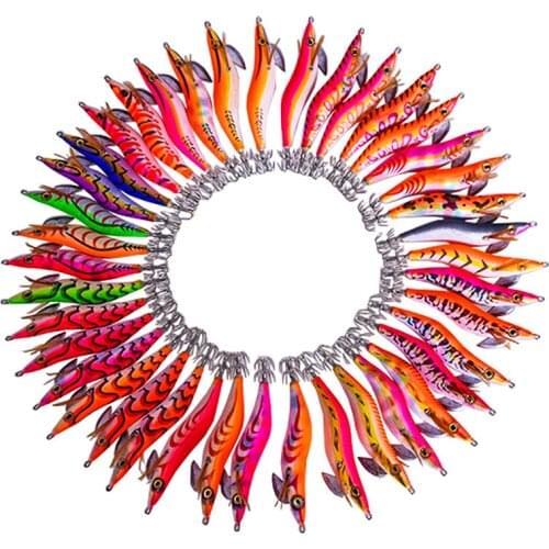 Fishing Lure Bionic Hard Bait Wooden Shrimp Cuttlefish Hook Blast Fishing Glowing Squid Bait Fish Hook Fishing Accessories Bait