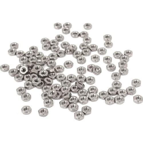 GTBL Metric M2 Hex Nuts 304 Stainless Steel Fastener DIN934 100pcs for Bolt