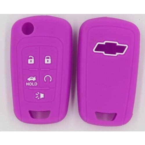 2PC Remote Car Key Fob Silicone Case Cover Protector For Chevrolet Chevy Cruze 2016 2017 Malibu Flip Key Skin Holder 3 BTN
