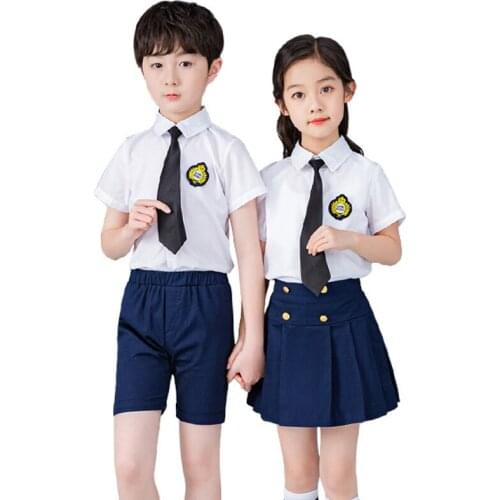 Child Kindergarten Stage Performance Clothing Set Boys Girls Student Uniform Chorus Dance Costume Kids Shirts Shorts Tie Clothes